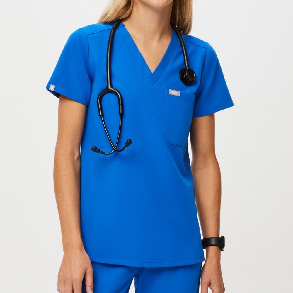 Figs Royal Blue Slim Catarina - One-Pocket Scrub Top